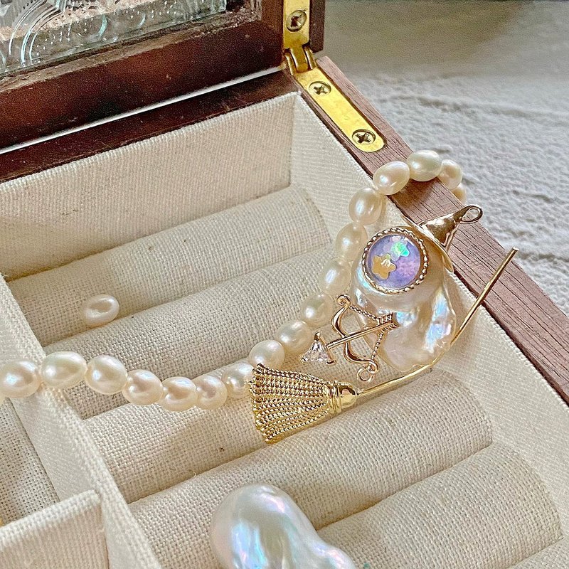 【Amelia Jewelry】海洋精靈 ‧ 天然巴洛克珍珠吊墜 - 項鍊 - 珍珠 白色