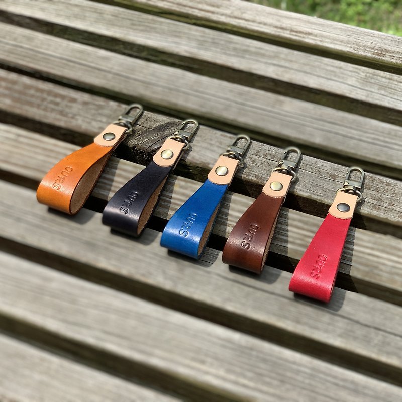 [Key Ring] Colorful Eggplant Key Ring - Keychains - Genuine Leather 