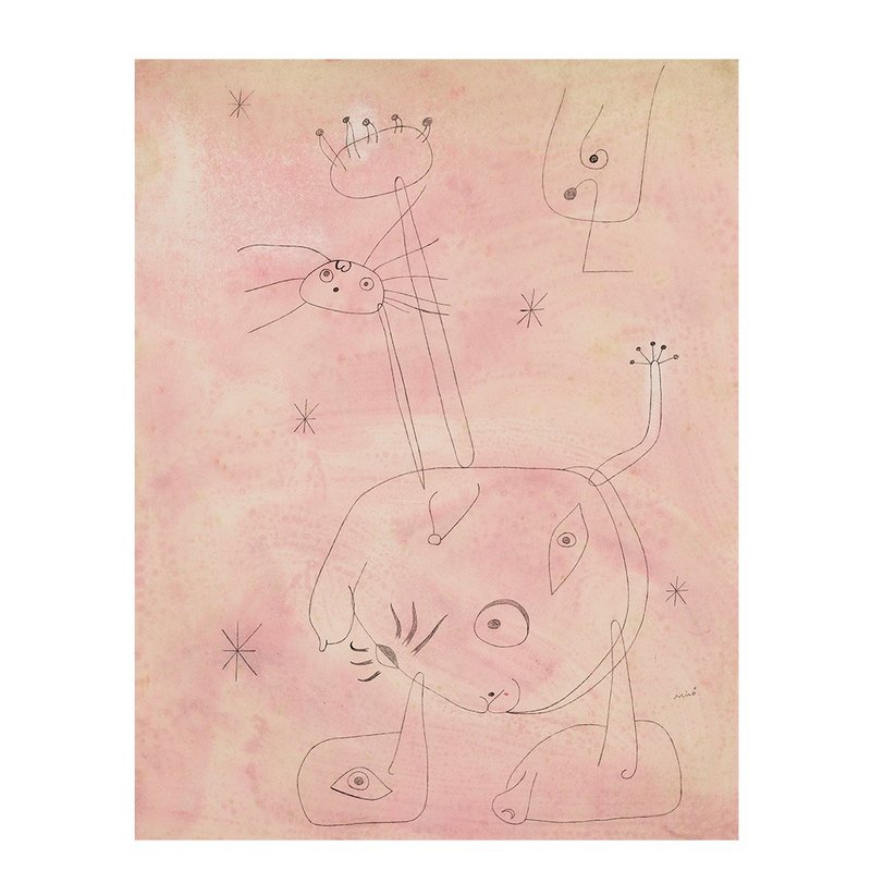 【藝術掛畫】 Joan Miro 米羅 -- 女人,鳥,星星 - 海報/掛畫/掛布 - 紙 