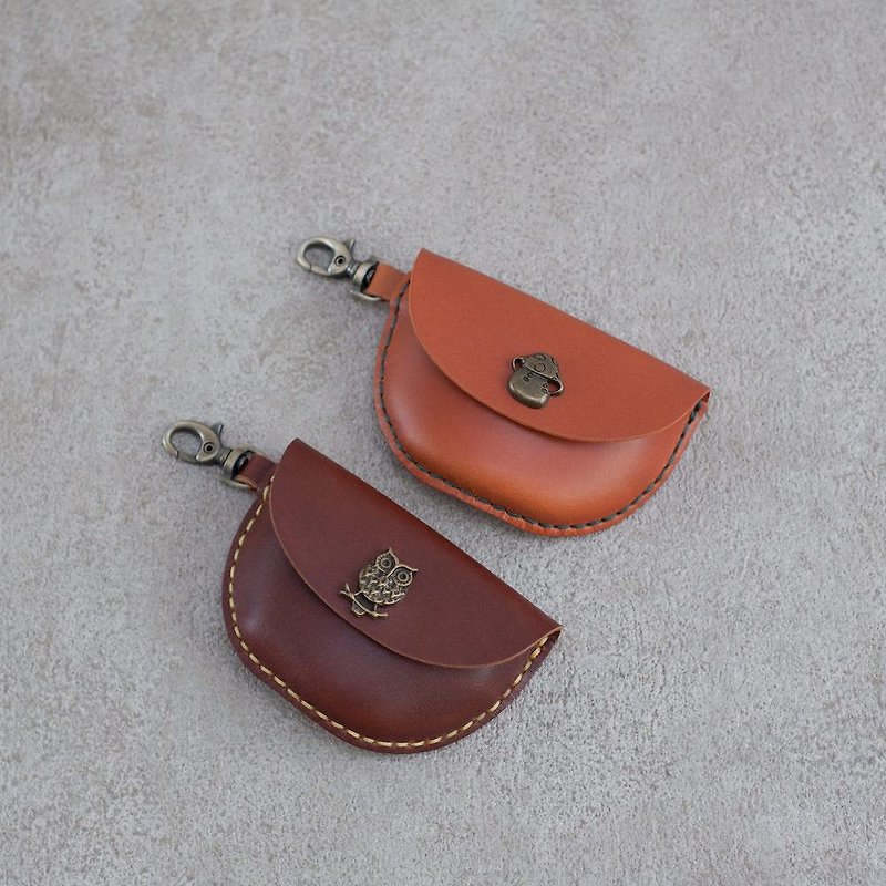 Coin purse hand sewing teaching Taichung audit shop - Leather Goods - Genuine Leather 