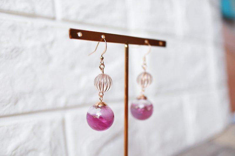 Eternal Flower collection - Crystal Ball earrings - Earrings & Clip-ons - Plants & Flowers Purple