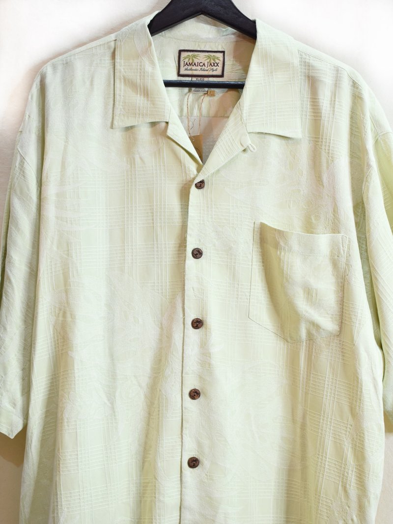 Vintage silk dark pattern shirt yellow plaid - Men's Shirts - Silk 