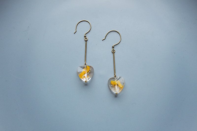 │冰果│heart earrings - Earrings & Clip-ons - Other Metals Yellow
