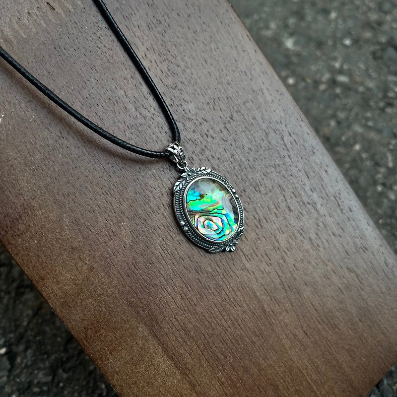 Xiyingyao 925 Silver abalone and mother-of-pearl shell necklace psychedelic ethnic style hippie - Necklaces - Shell Silver