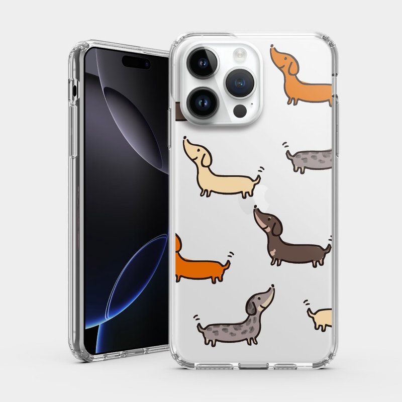 臘腸狗 IPHONE i16 i15 i14 i13 i12 i11保護殼 透明手機殼 PS280 - 手機殼/手機套 - 塑膠 卡其色