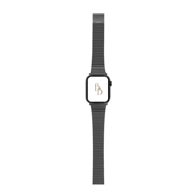 Apple Watch 簡約風不銹鋼 黑色 錶帶 S8/7/6/5/4/3/2/1/SE - 錶帶 - 其他金屬 黑色