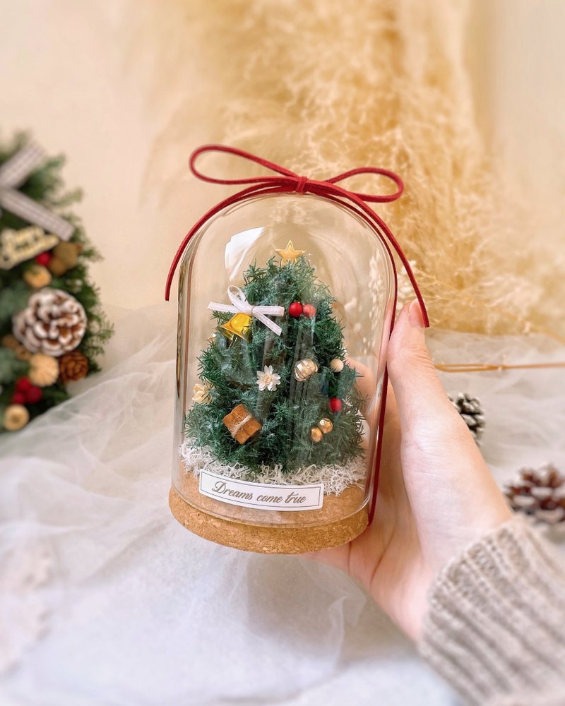 [Christmas tree flower cup] Snow style l Christmas tree Christmas gift Japanese immortal cedar - Dried Flowers & Bouquets - Plants & Flowers Green