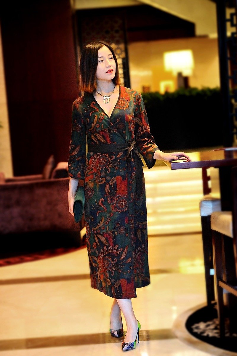 [Product Xiangyun yarn] The new fragrant cloud yarn dress is naturally dictated by the atmosphere - กระโปรง - ผ้าไหม 