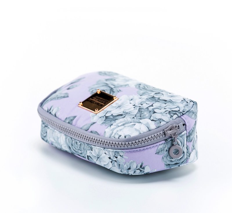 Travel Makeup Pouch - Rose Garden- Lilac - ชุดของใช้พกพา - ไฟเบอร์อื่นๆ สึชมพู