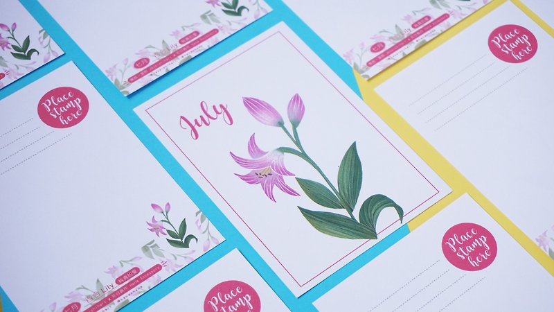 The Birth Flower Postcard - July Lily - Cards & Postcards - Paper 