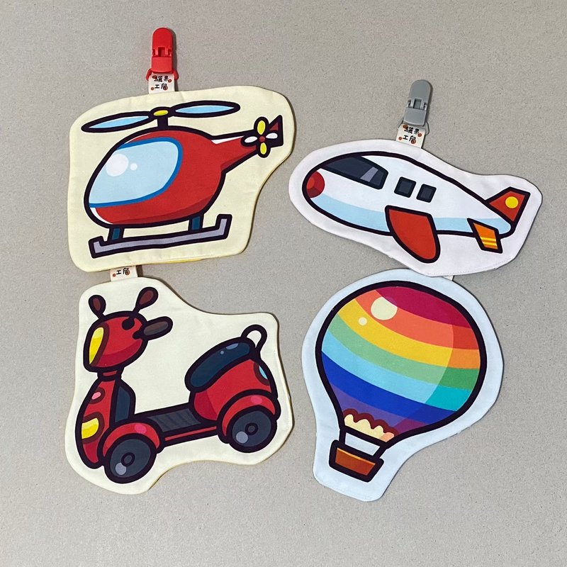 Transportation series | Styling handkerchiefs | Helicopters | Airplanes | Motorcycles | Hot air balloons - Bibs - Cotton & Hemp Multicolor