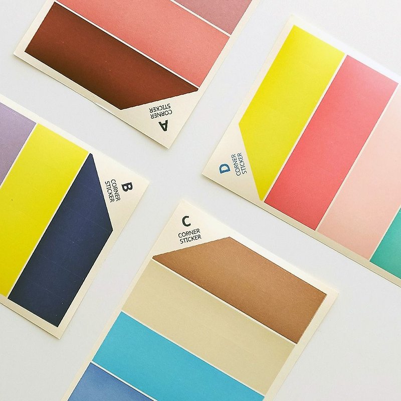 Funnymade triangle corner geometric sticker set (4 in), FNM36205S - Stickers - Paper Multicolor