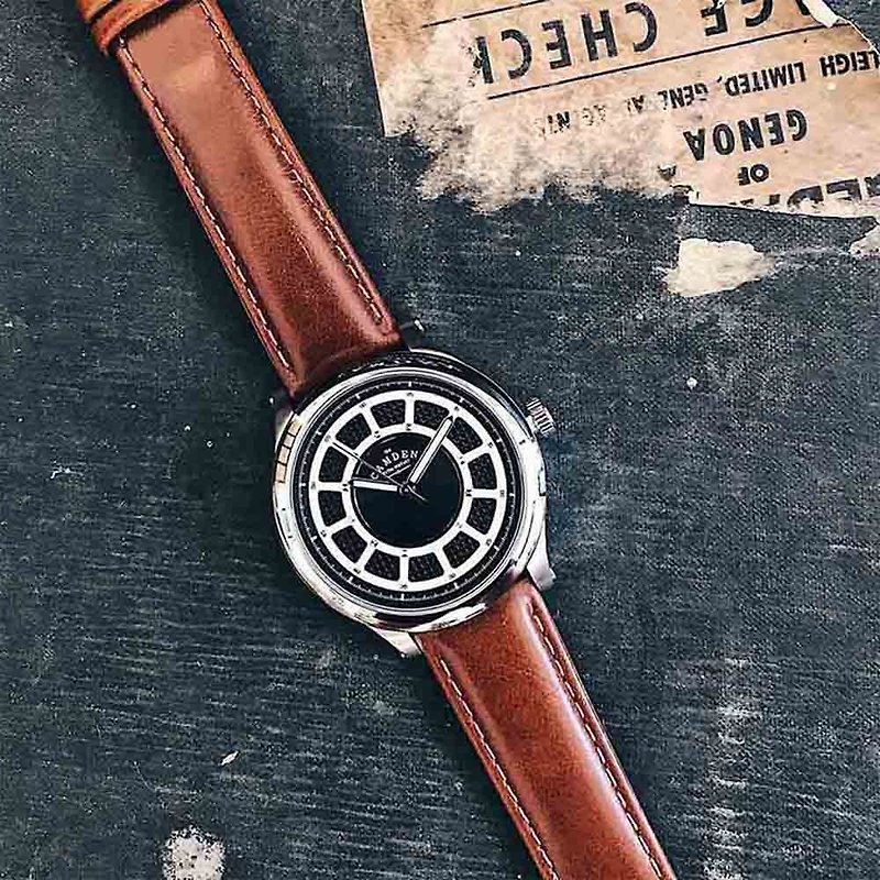 Camden Watch pure British bloodline color jump large scale roulette leather watch - นาฬิกาผู้ชาย - โลหะ 