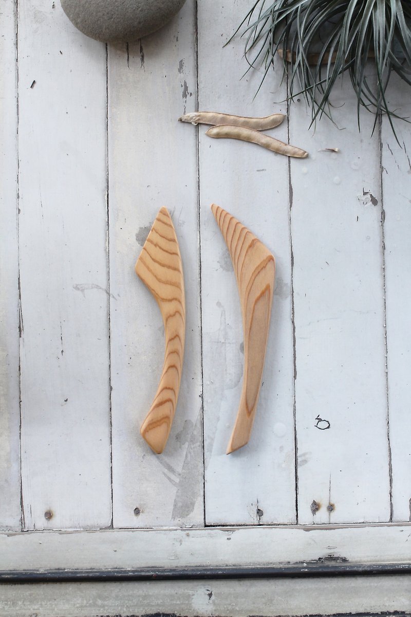 Hand made wooden cream spatula / beech - ช้อนส้อม - ไม้ สีนำ้ตาล
