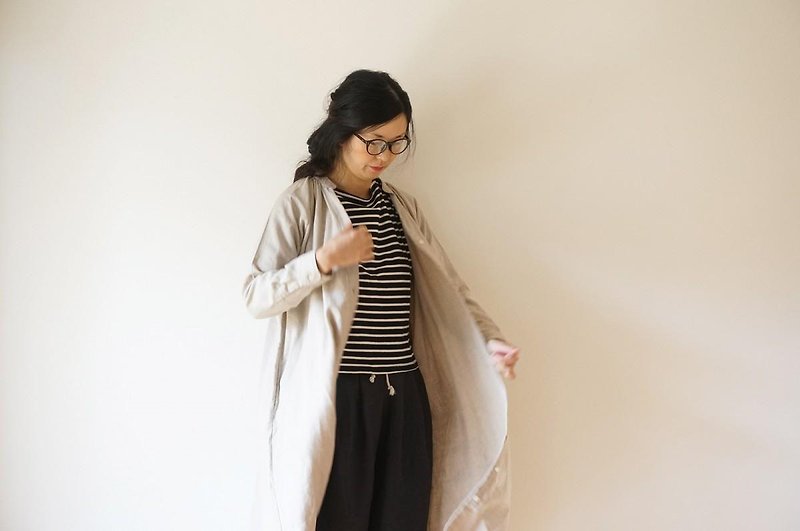 Linen One piece coat LADY'S - 連身裙 - 棉．麻 