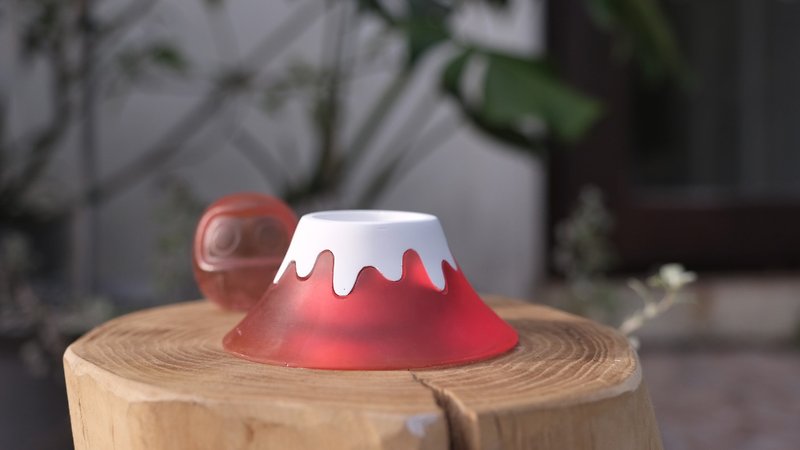 クリスタルのりで作った富士山キャンドルホルダー - キャンドル・燭台 - プラスチック 多色