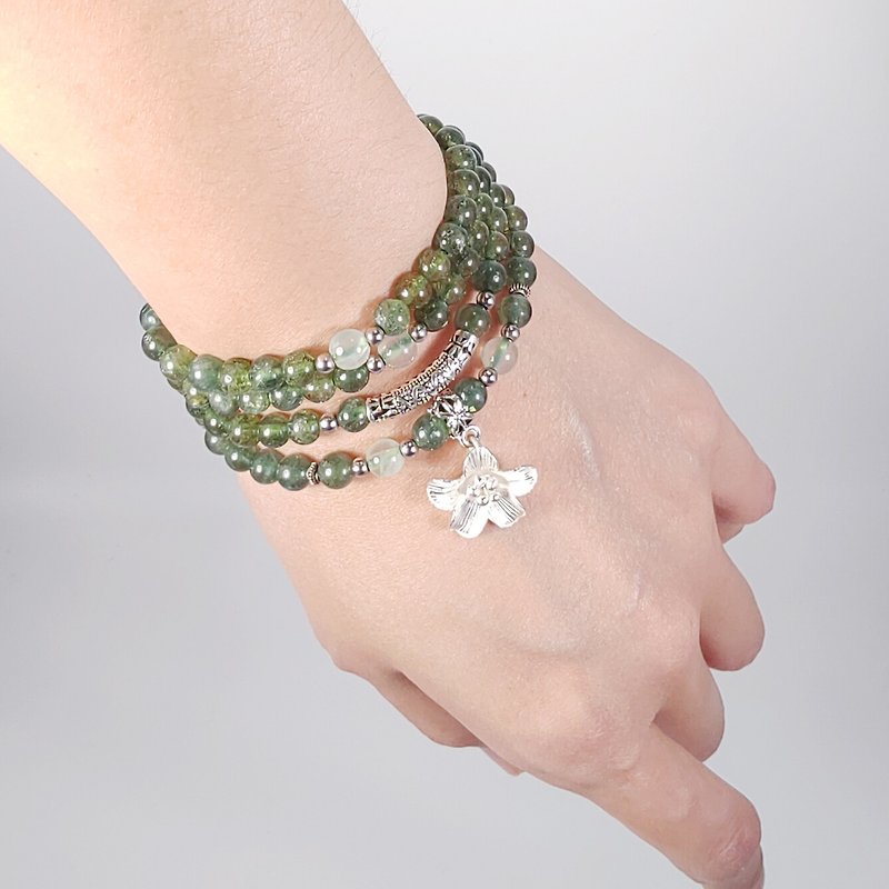 Natural green Stone Stone Throat 108 bracelets beads 5mm lover energy Lucky - Bracelets - Gemstone Green