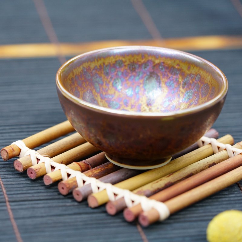 曜變七彩黃金天目-小杯 │收藏 典藏 珍藏│母親節禮盒│畢業禮物 - 茶壺/茶杯/茶具 - 瓷 金色