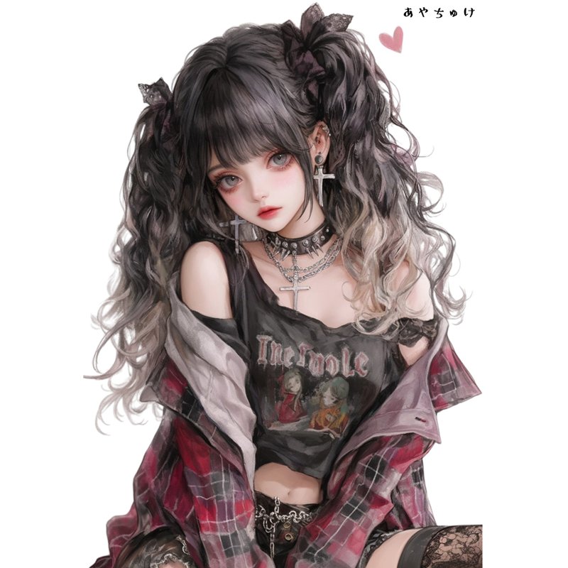 【10月新作5】07-094-0016  人物ステッカー  ライトパンクガール - 貼紙 - 紙 