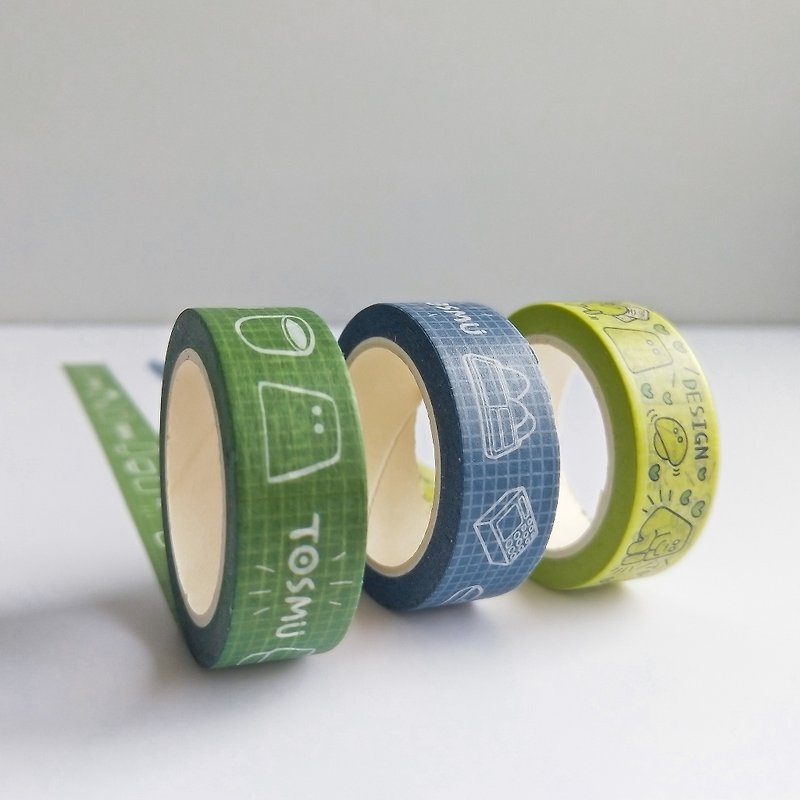 紙テープと紙ステッカーイラスト3色オプションバースデーギフト専用デザインラインドラフト - マスキングテープ - 紙 