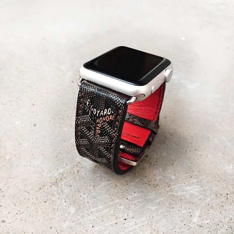 Apple watch leather strap - 腕時計ベルト - 革 ブラック