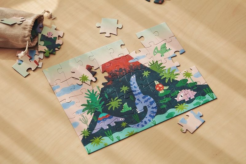 NTTXHOM Little Green Dragon Puzzle Painted Building Blocks Set - เกมปริศนา - วัสดุอื่นๆ 