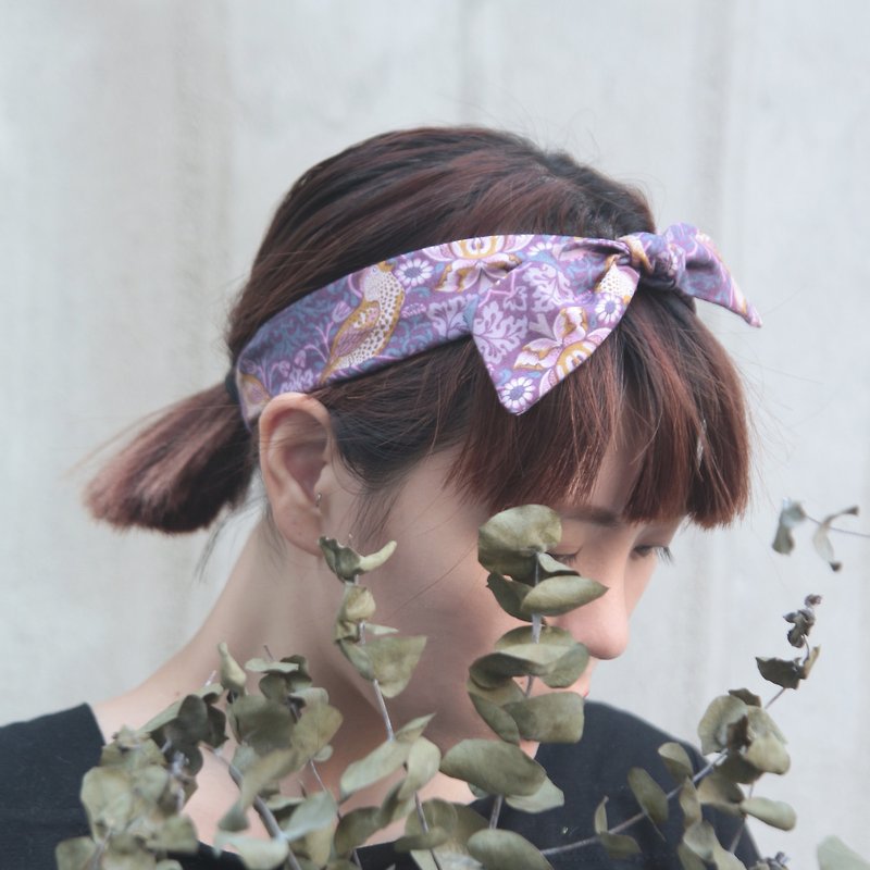 The limited number of happy birds is only returned to Japan by Japan. Cotton handmade elastic straps. - Hair Accessories - Cotton & Hemp Purple