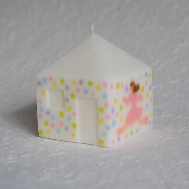 Small house handmade scented candle mixed with floral fragrance optometry theme colorful dots jumping - เทียน/เชิงเทียน - ขี้ผึ้ง 