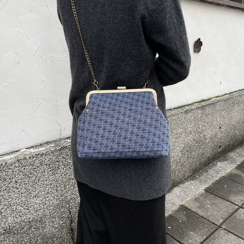 Denim++ Gold Bag/ Crossbody Bag/ Side Backpack/ Carry-on Bag - Messenger Bags & Sling Bags - Cotton & Hemp Blue