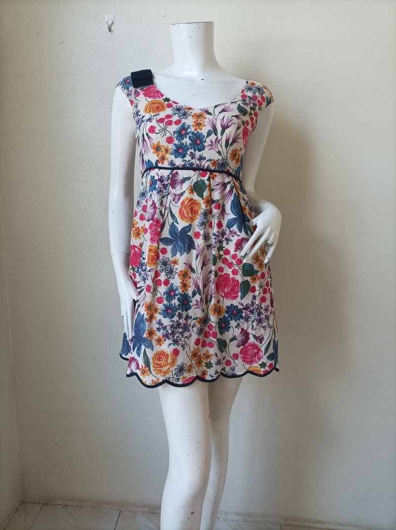 Jill Stuart Cotton Dress / Floral Mini Dress Size 0 (XS) - 洋裝/連身裙 - 棉．麻 