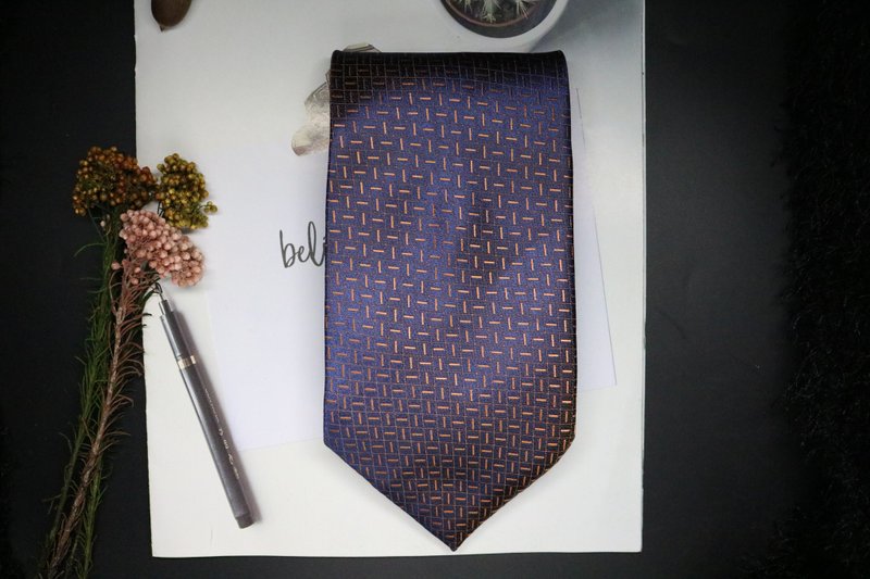 渐变格纹英伦风真丝领带商务男挚爱 - 領帶/領帶夾 - 絲．絹 藍色