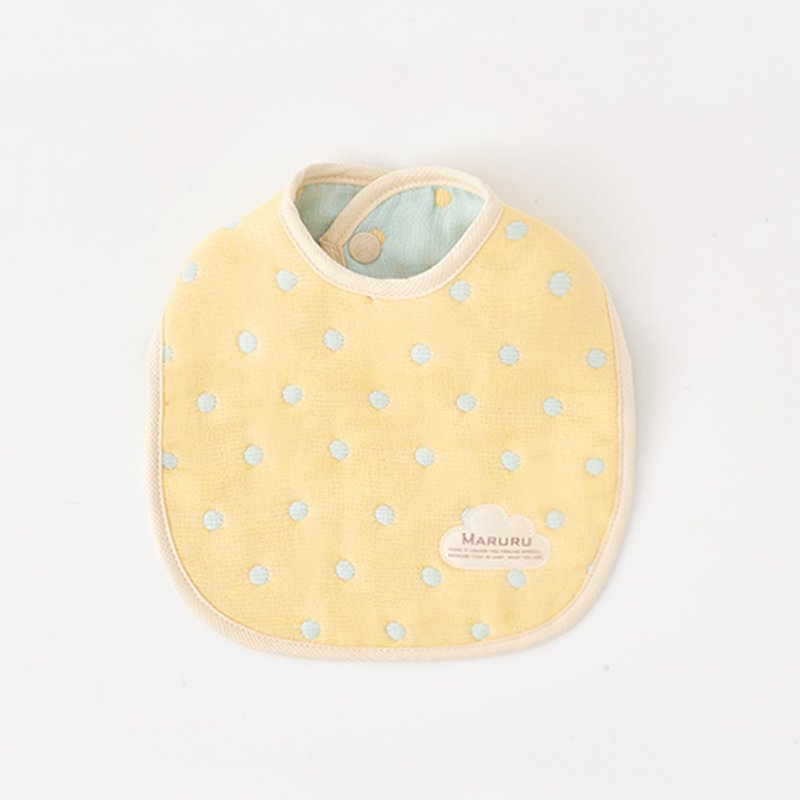 Six-layer gauze saliva bib yellow sweetheart [baby bib/eating bib/baby bib pocket] - Bibs - Cotton & Hemp Yellow