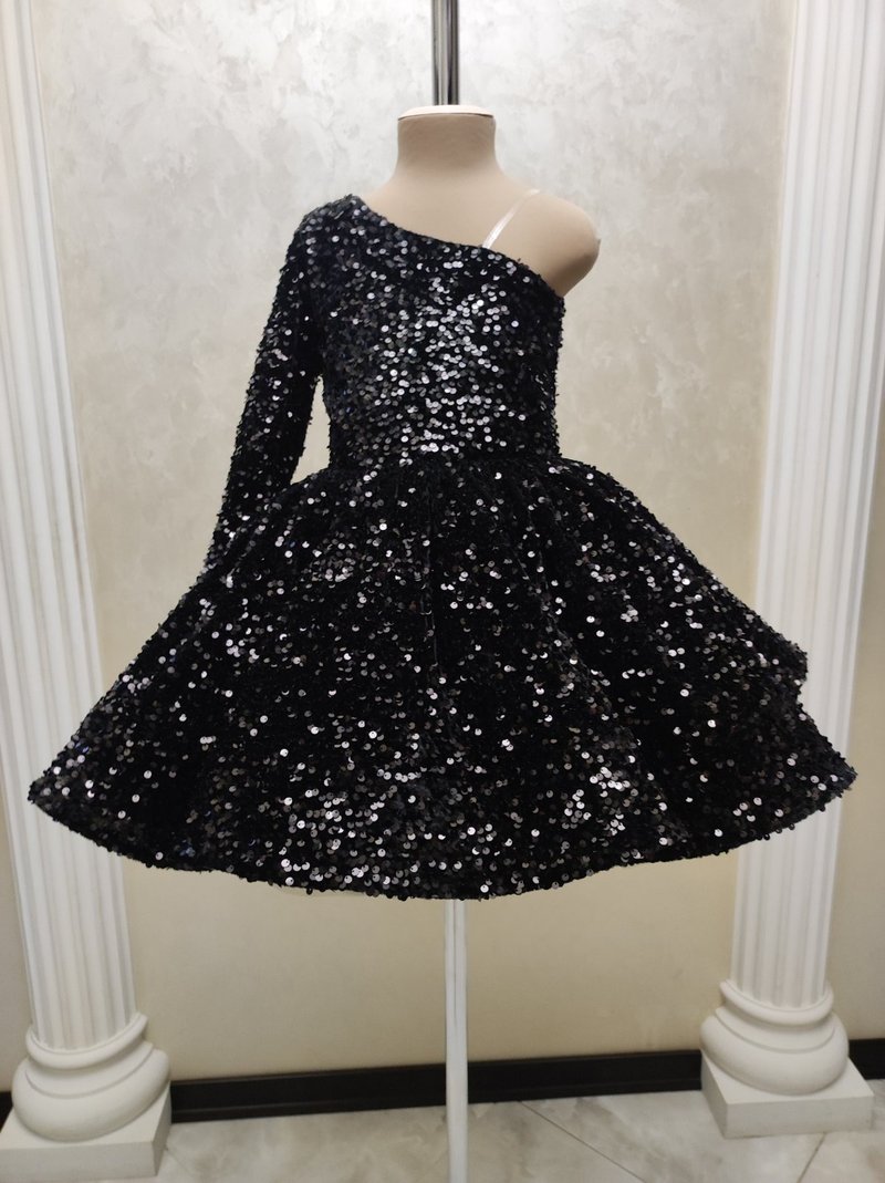 適合任何活動的亮片刺繡閃亮天鵝絨連身裙 - 男/女童禮服 - 其他材質 多色