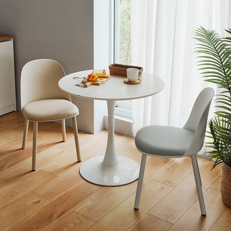 Nordic Curved Upholstered Dining Chair - เก้าอี้โซฟา - พลาสติก สีเงิน