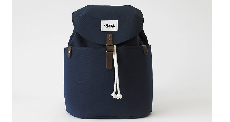 |Spanish handmade | Ölend Ringo canvas backpack/computer bag (Navy Navy) - กระเป๋าเป้สะพายหลัง - ผ้าฝ้าย/ผ้าลินิน สีน้ำเงิน