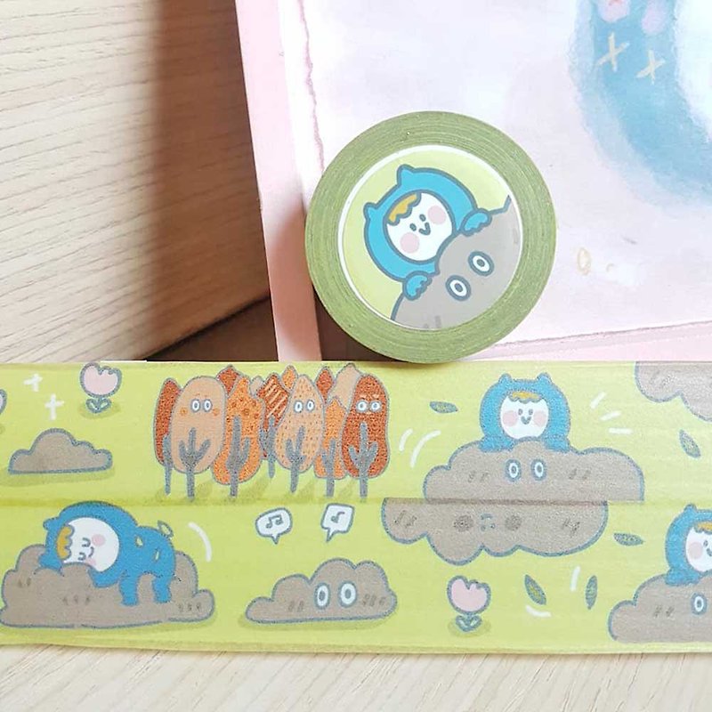 Ning's-Wide Paper Tape Green Forest - Washi Tape - Paper 