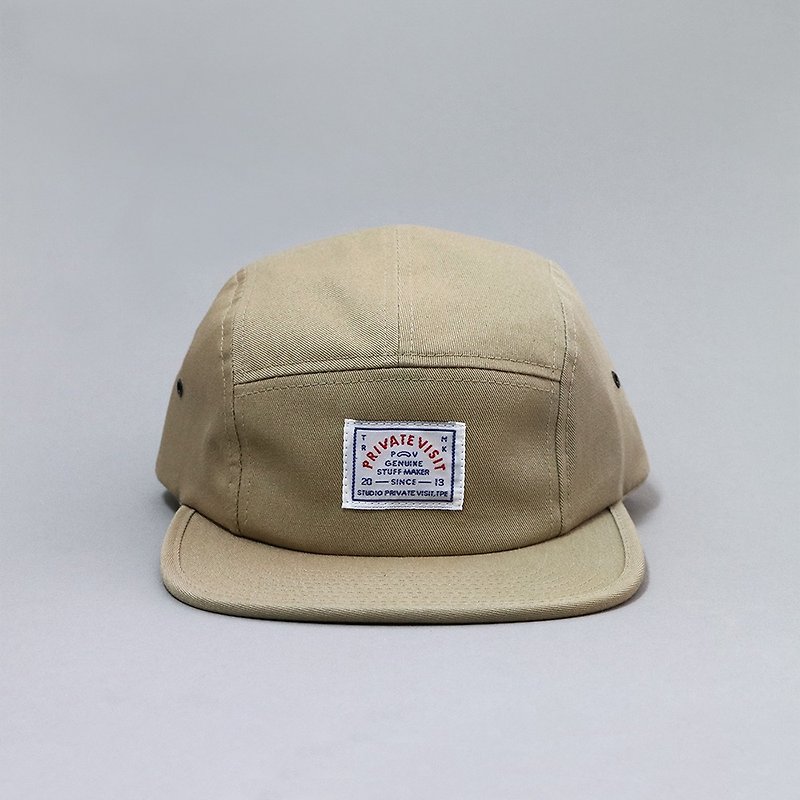 Private Visit Team Cap Five-point cap - หมวก - ผ้าฝ้าย/ผ้าลินิน สีกากี