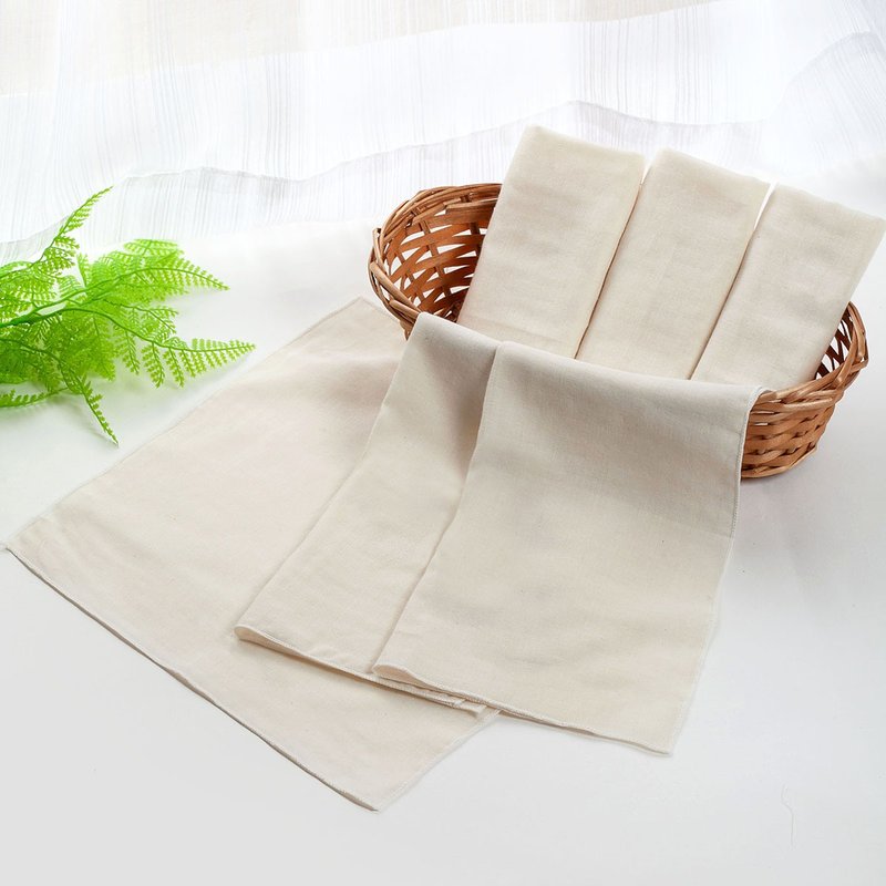 Dye-free natural organic cotton (15 pieces)-100% organic pure cotton skin-friendly gauze towel, handkerchief, and square towel. MIT - Handkerchiefs & Pocket Squares - Cotton & Hemp White