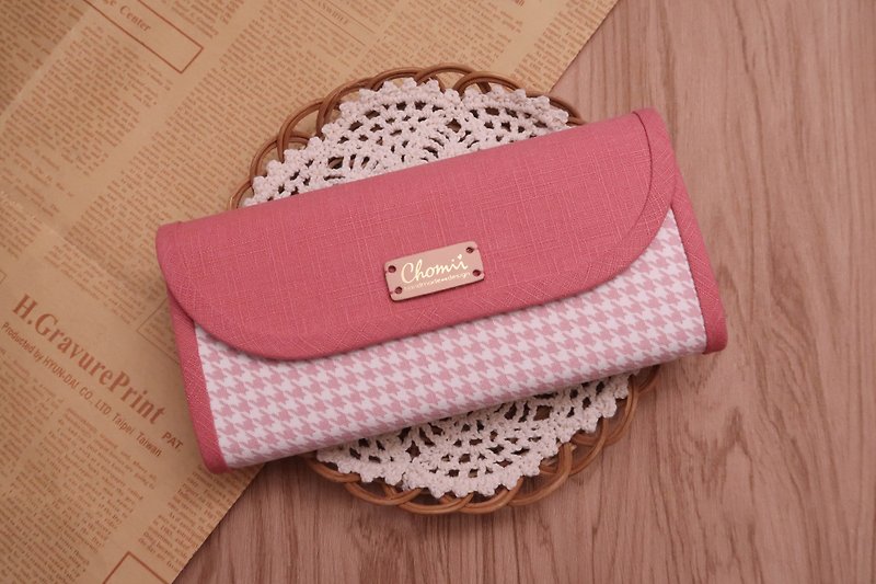 Long Clip Wallet Clutch | Strawberry Jam | - Wallets - Cotton & Hemp Pink