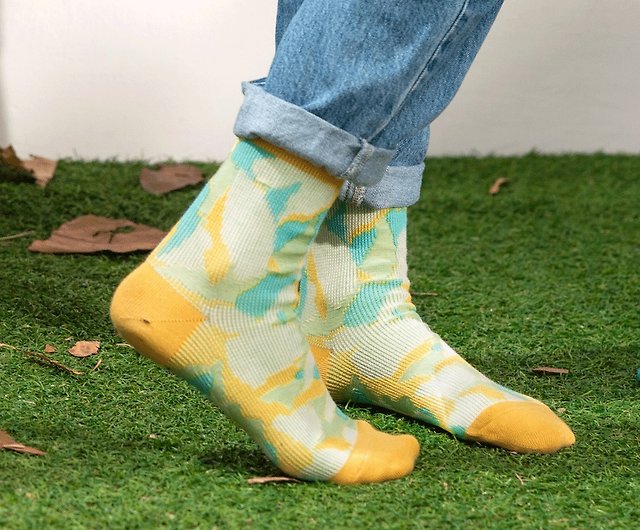 Bright Yellow Long Cotton Socks