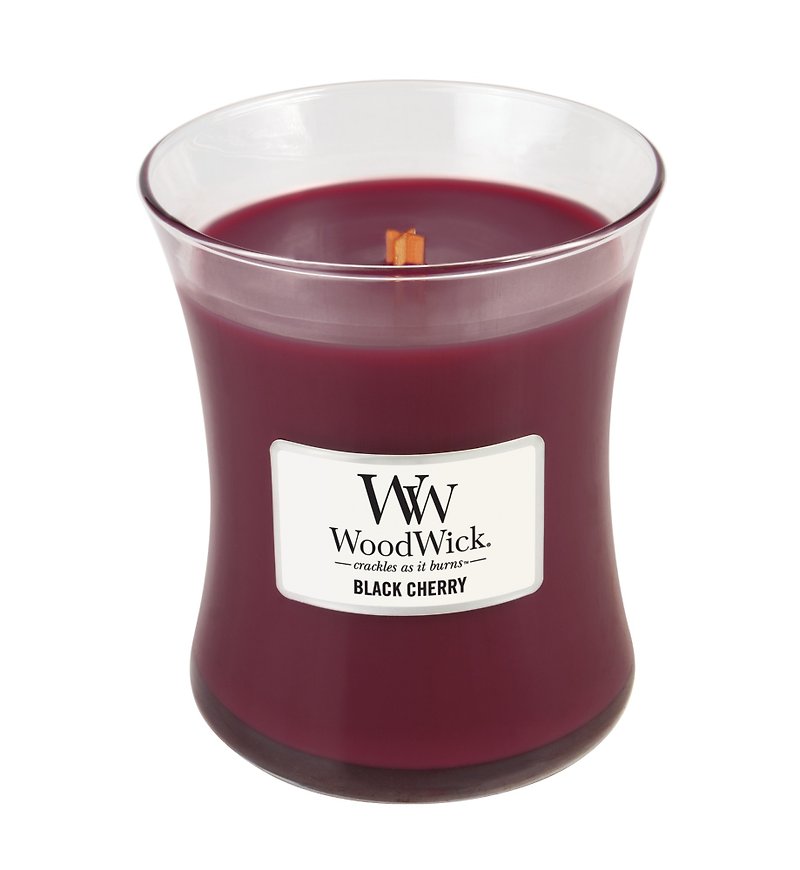 【VIVAWANG】 WoodWick香氛中杯蠟  黑櫻桃 - 香薰蠟燭/燭台 - 蠟 紅色
