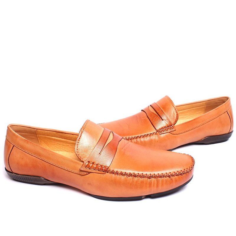 Temple filial good classic leather driving car shoes brown - รองเท้าอ็อกฟอร์ดผู้ชาย - หนังแท้ สีนำ้ตาล