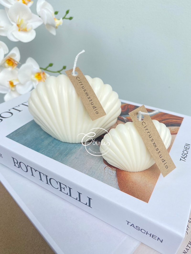 Scented candle, scallop shape, smokeless home decoration scented candle Does not contain organic paraffin - 香薰蠟燭/燭台 - 蠟 