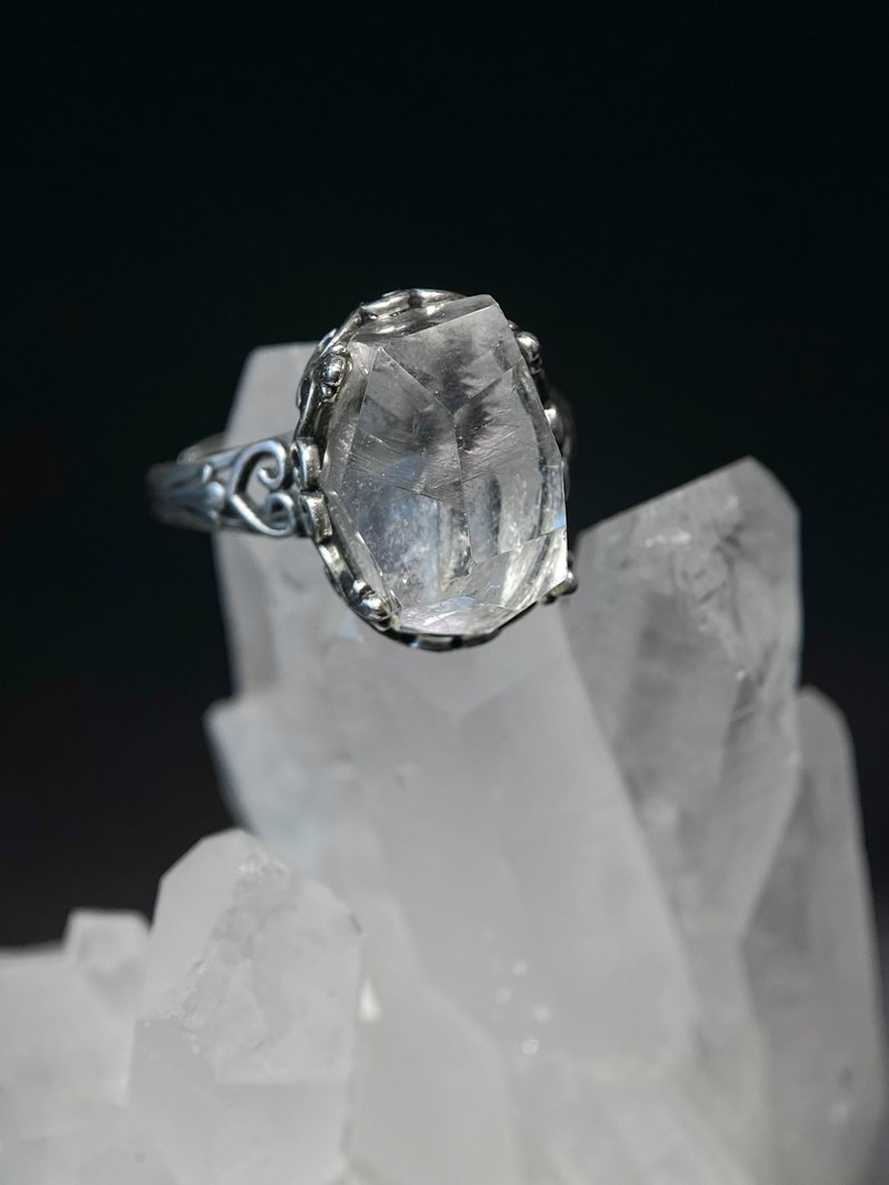 天然黑銀鈦水晶 S925銀戒指 - 戒指 - 水晶 