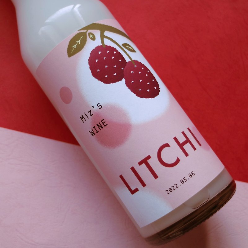 Paper Stickers Red - 【Customized product】My wine No.2: Lychee wine label