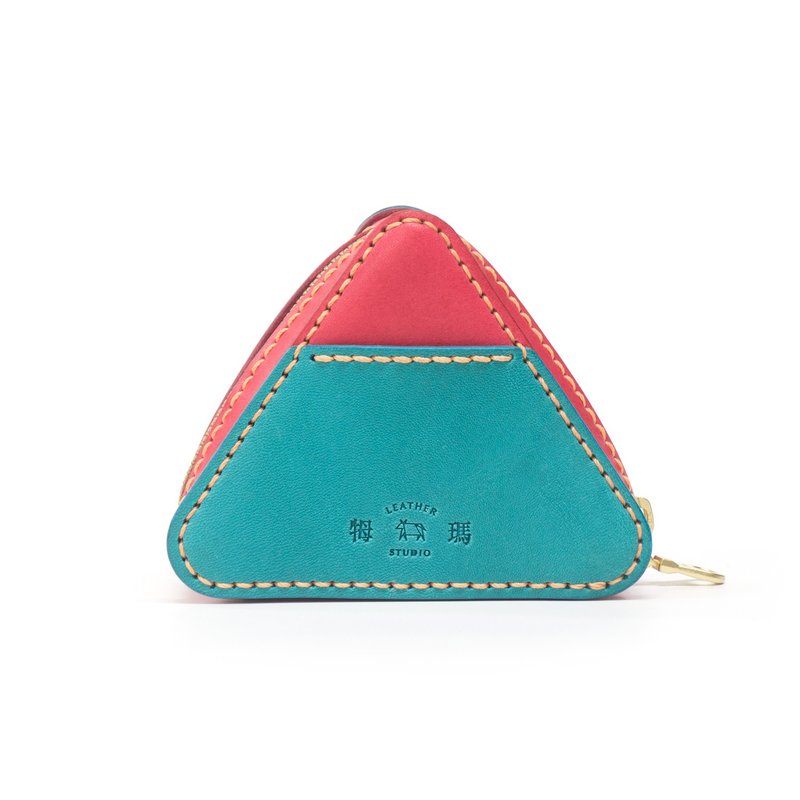 DIY material bag building block coin purse series-triangle M1-046 - เครื่องหนัง - หนังแท้ สึชมพู