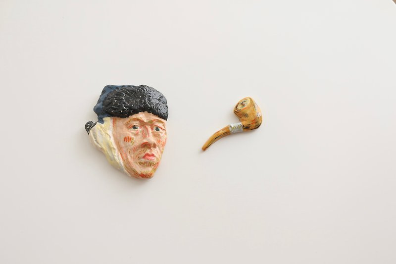 Ceramic Magnet Vangogh 02 - Brooches - Pottery Pink