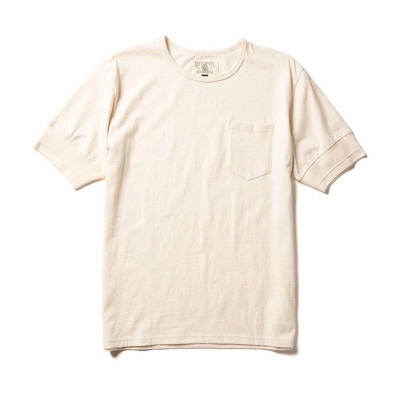 Ribbed Tee - 米白 Beige - 男 T 恤 - 棉．麻 