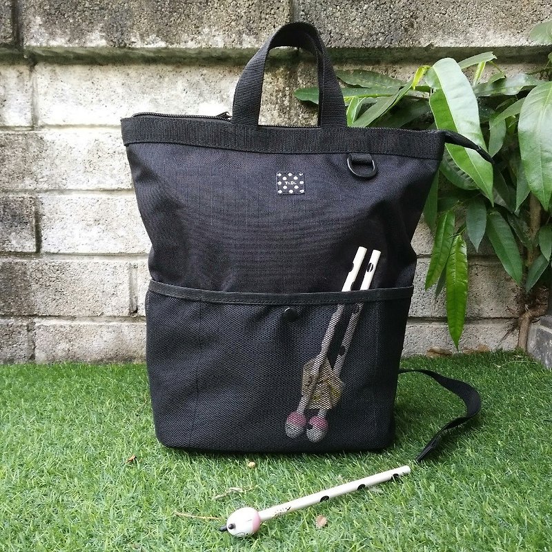 TiDi classic black Big Mouth Backpack (M) - Backpacks & Bags - Waterproof Material 