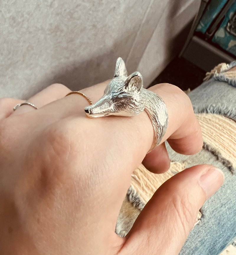 Sterling Silver Fox Ring - Couples' Rings - Other Metals Silver